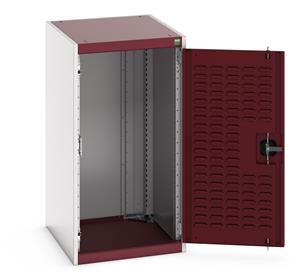 40018088.** cubio cupboard with louvre doors. WxDxH: 525x650x1000mm. RAL 7035/5010 or selected